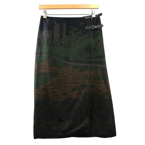 VINTAGE Ralph Lauren Oxfordshire Castle Country Equestrian Wrap Skirt Sz 12 P